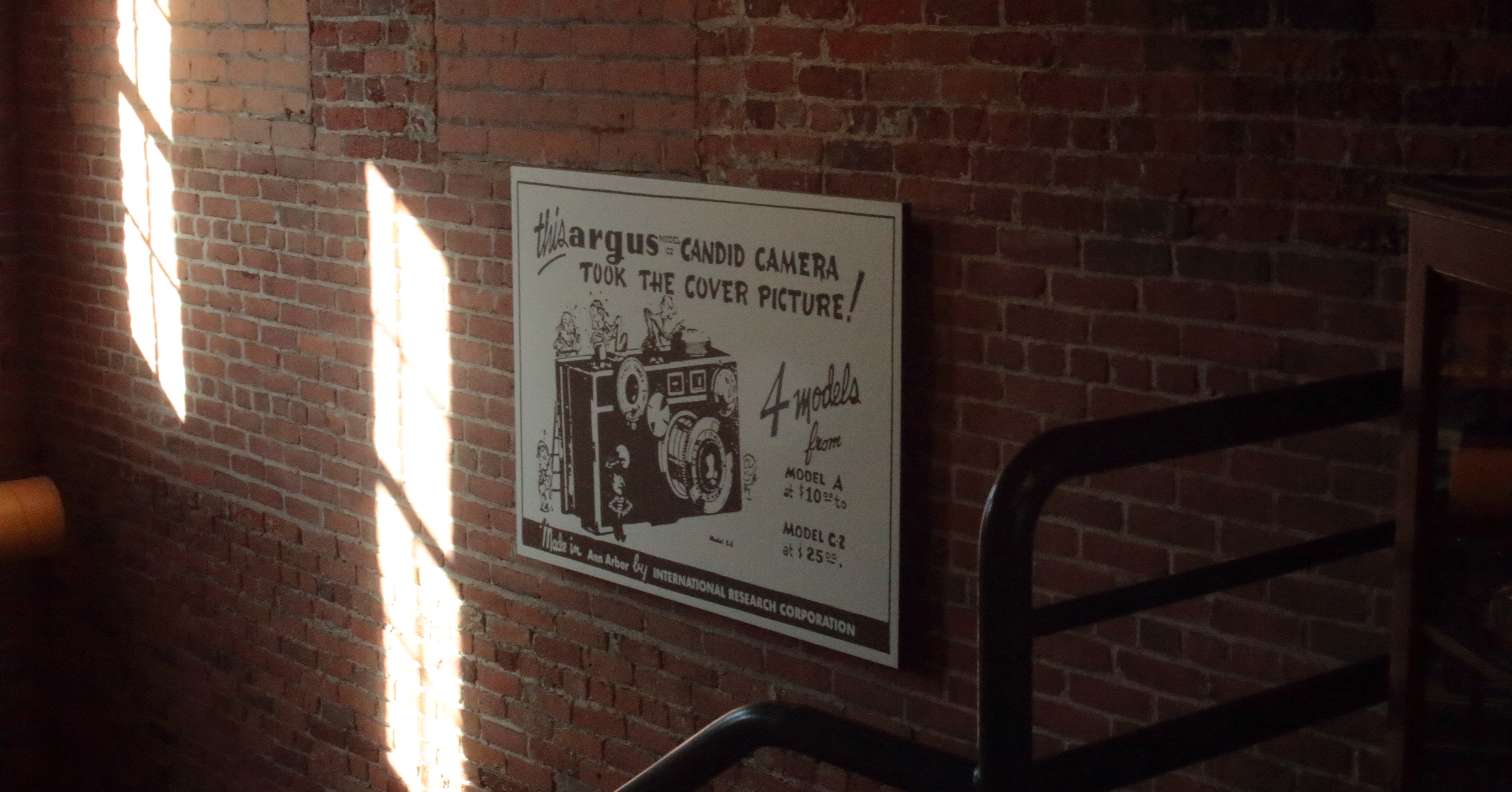 A poster for an Argus C3 in the argus museum.